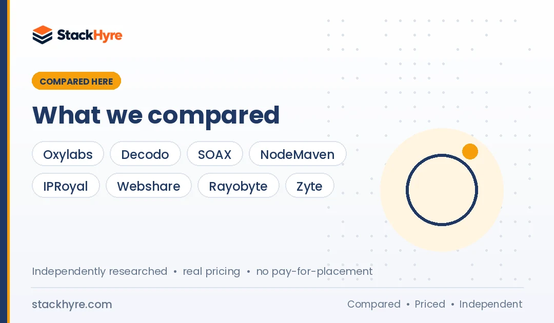 Bright Data Alternatives: Providers Compared Bright Data Alternatives compared side by side: providers, pricing and key features